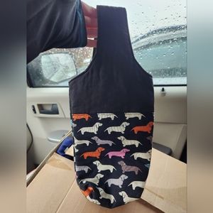 Handmade Reusable Dachshund Wine Bag Dog Weenie Doxie